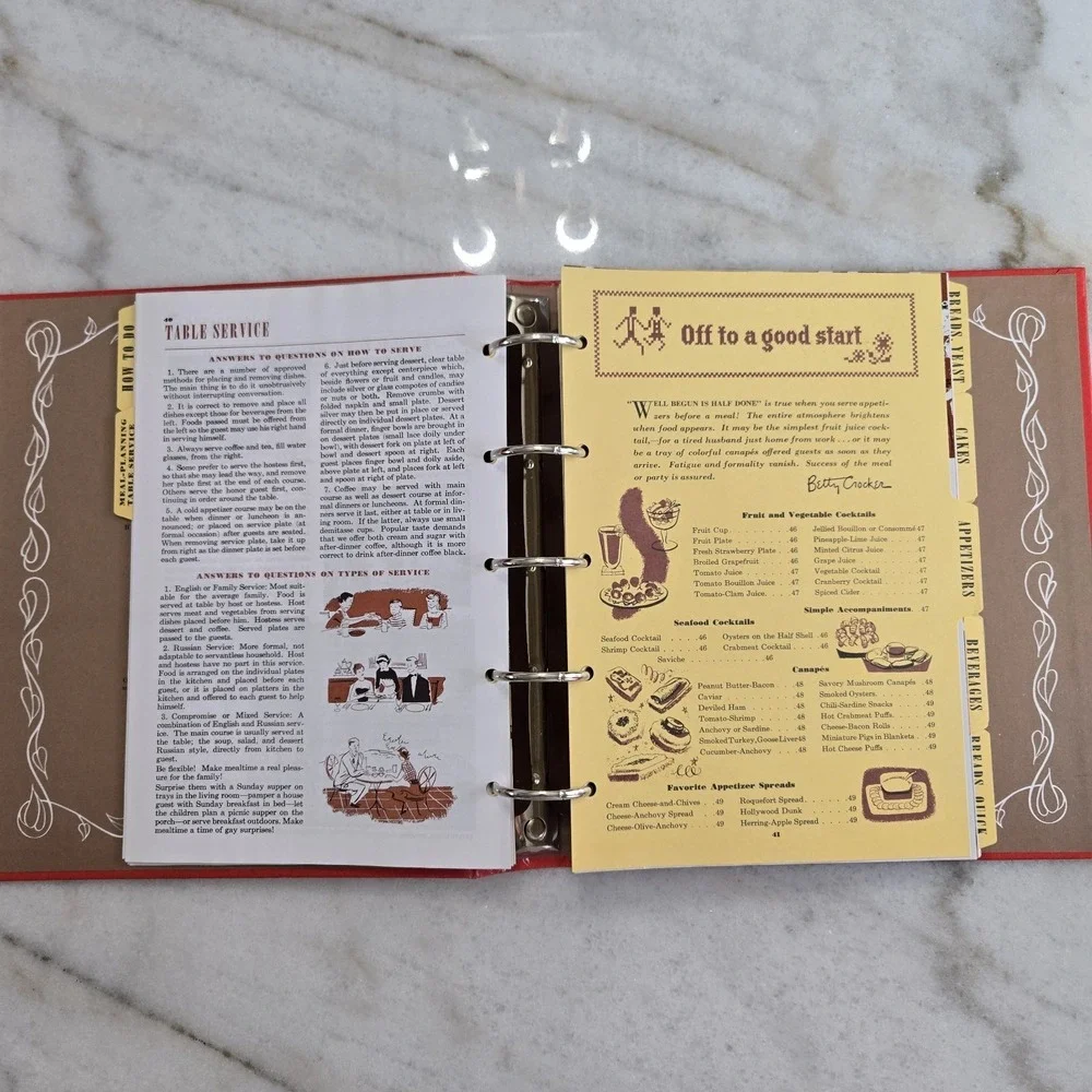 Betty Crocker's Picture Cook Book 1998 Facsimile of 1950 Edition (5 Ring Binder)